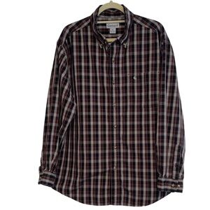 Carhartt button down shirt long sleeve 2 button cuff button collar size XLarge